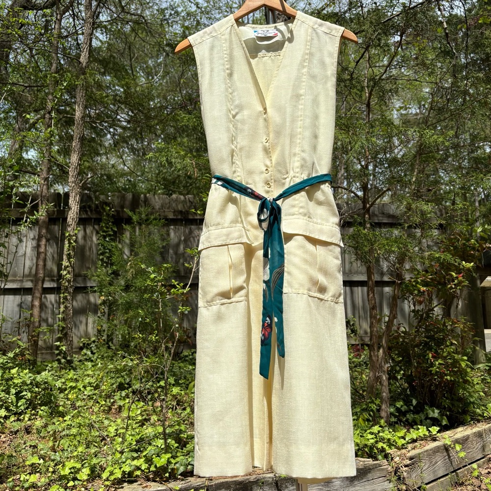 Vintage Gerard Pasquier Paris Sleeveless Midi Dress